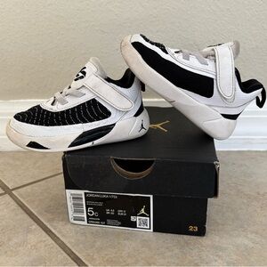 Jordan Luka 1 Kids' Black and White Velcro Sneakers. Size 5C